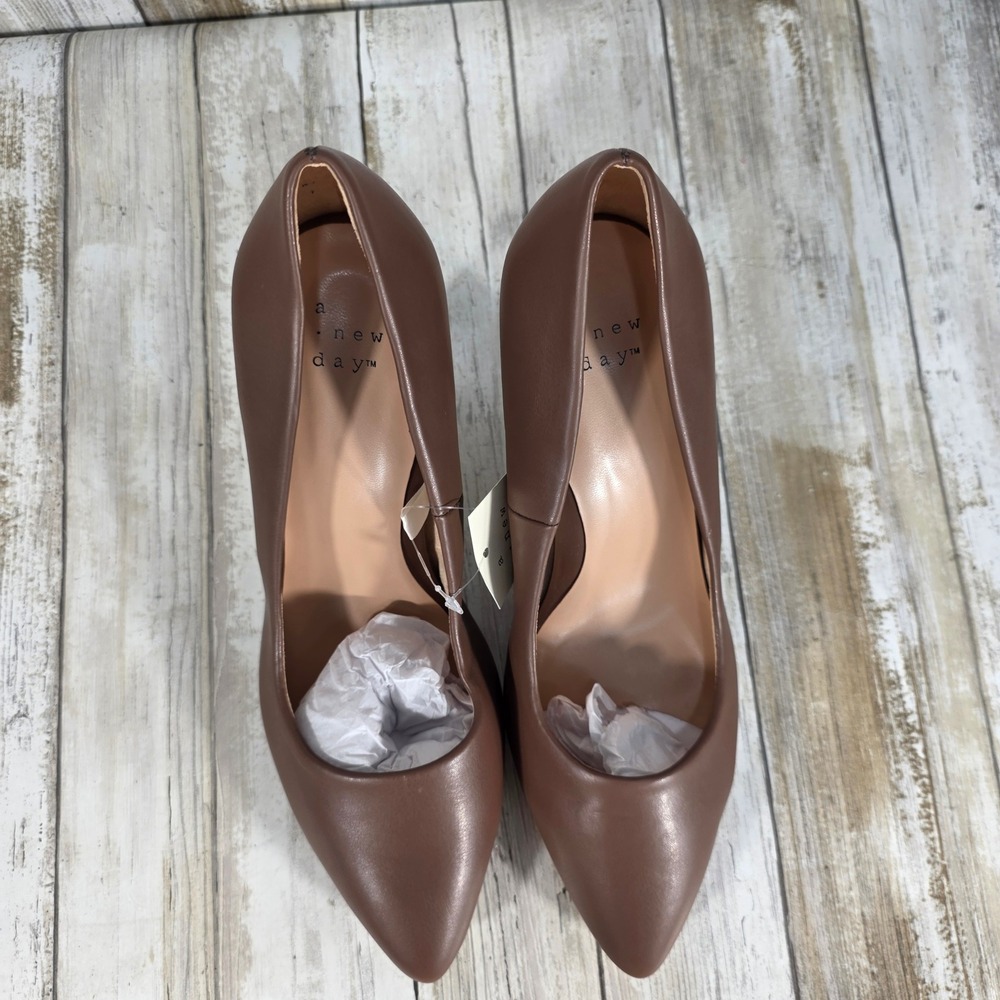 A New Day Brown Pointed Toe Stiletto Heel Pumps Womens Size 7W NEW - Picture 9 of 10
